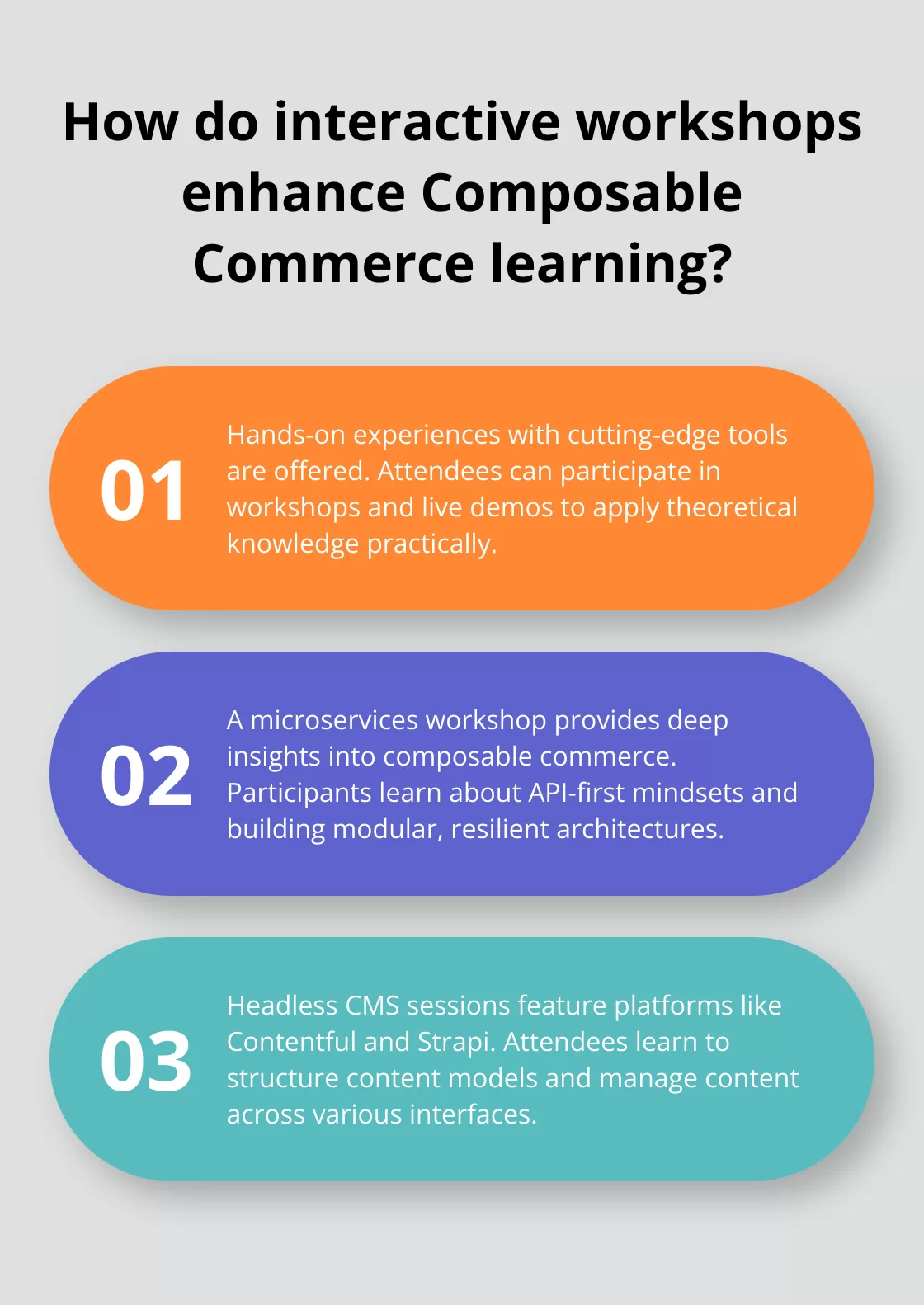 Fact - How do interactive workshops enhance Composable Commerce learning?